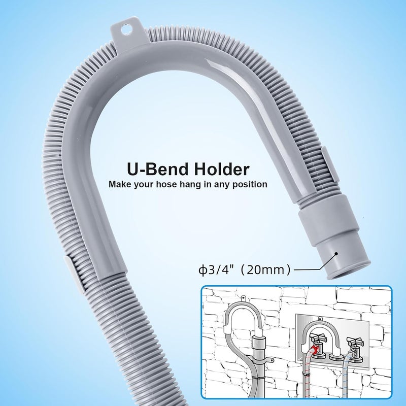 Elyfree 10ft Washing Machine Drain Hose, Universal Drain Hose Extension Kit for Washer, Dishwasher, Flexible Discharge Hose for LG/GE/Samsung, Fit up to 1-1/2 Inch Drain Outlets (10) - Image 4
